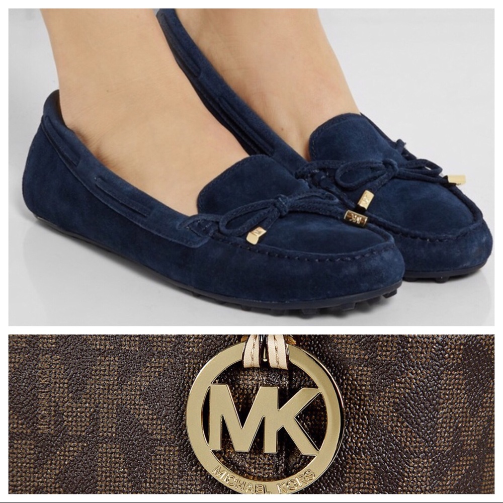 Michael Kors Daisy Moccasins Navy Blue Flats